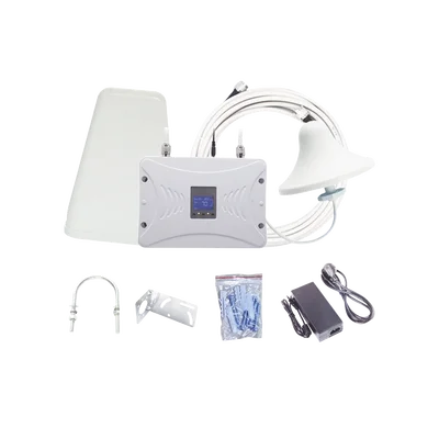 Kit Amplificador de Señal Celular 2G, 3G y 4G / Mejora llamadas convencionales y VoLTE / Amplifica señal de TELCEL, AT&T y MOVISTAR / Cubre hasta 300 m² con una antena y hasta 900 m² con 3 antenas.