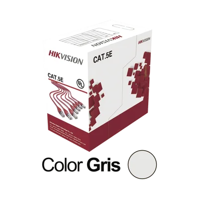 Bobina de Cable UTP 305 Metros (1000 Pies) / Cat5E (24 AWG) / Color Gris / PVC (CM) / Uso en Interior / 100% Cobre / Aplicaciones de CCTV y Redes de Datos