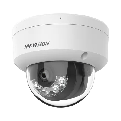 Domo IP 4 Megapixel / Lente 2.8 mm / Dual Light (30 mts IR + 30 mts Luz Blanca) / Micrófono Integrado / Antivandálico IK08 / ACUSENSE Lite / Exterior IP67 / H.265 / PoE / ONVIF / Micro SD