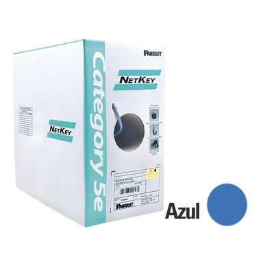 Bobina de Cable UTP 305 Metros (1000 Pies) de Cobre, NetKey, Azul, Categoría 5e (24 AWG), PVC (CM), de 4 Pares