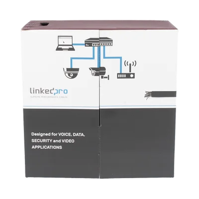 Bobina de Cable UTP 305 Metros (1000 Pies), Cat5e con Doble Forro, para Exterior, Climas Extremos, Color Negro